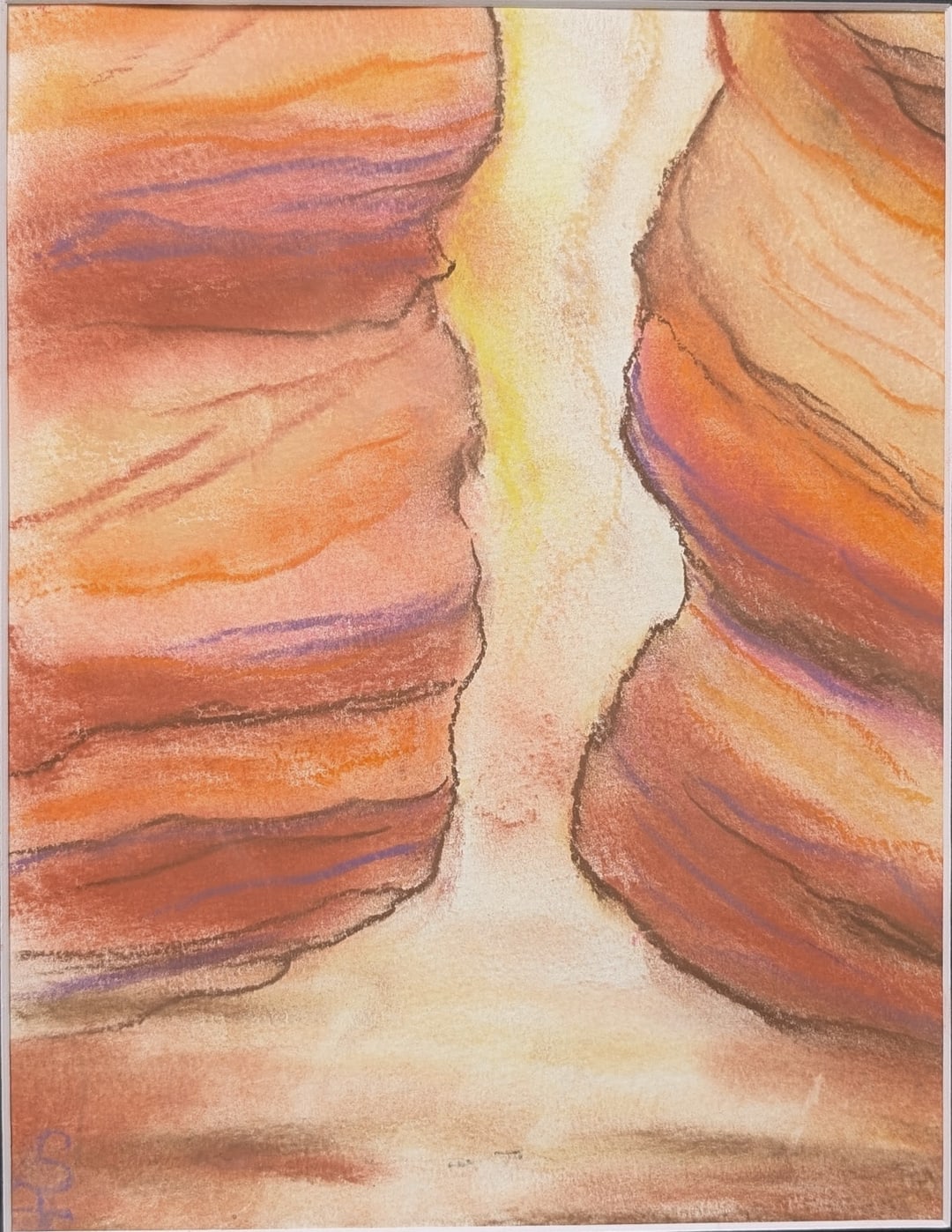 Pastel on paper: Antelope Canyon Pastel, Antelope Canyon, Arizona