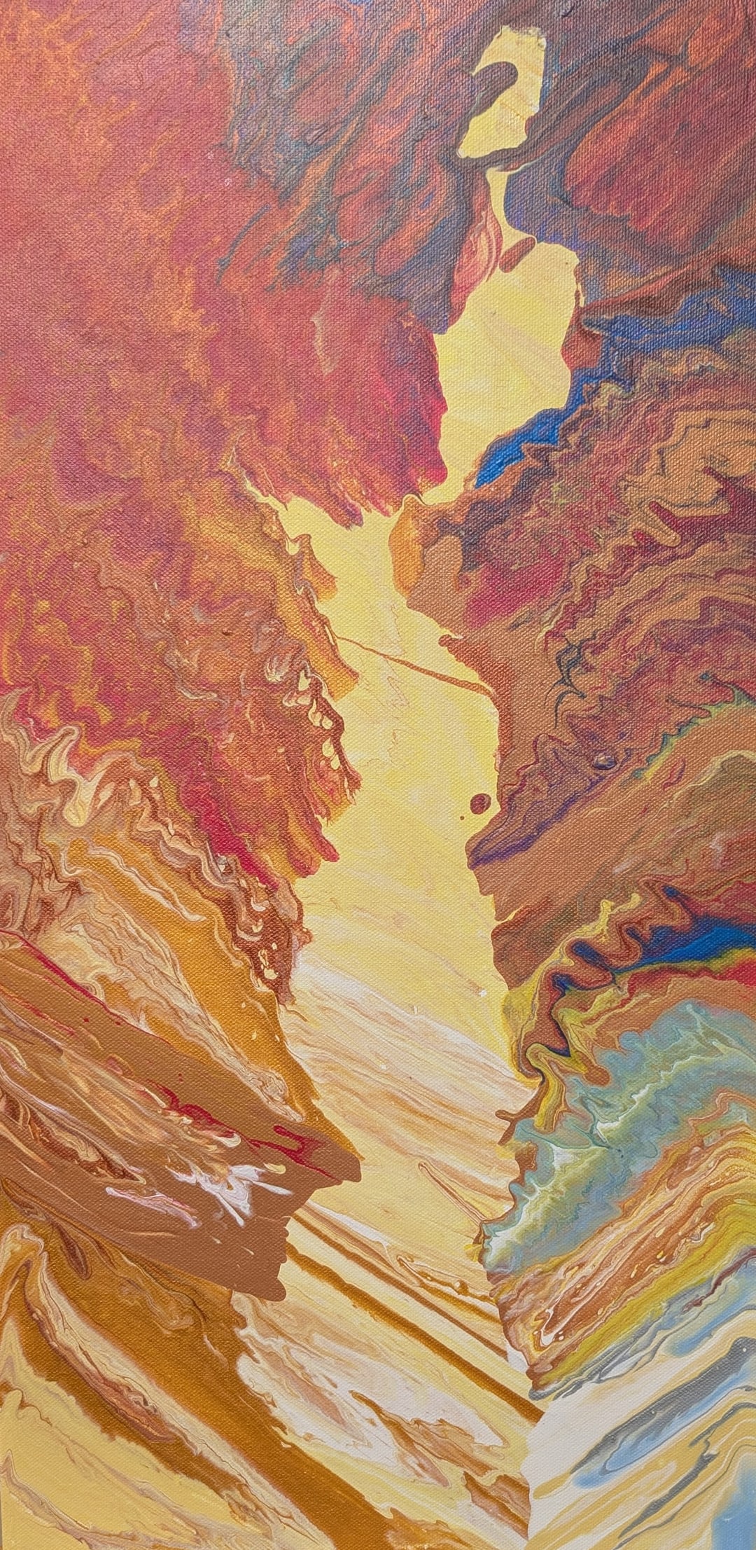 Acrylic pour on canvas: Antelope Canyon Pour, Antelope Canyon, Arizona