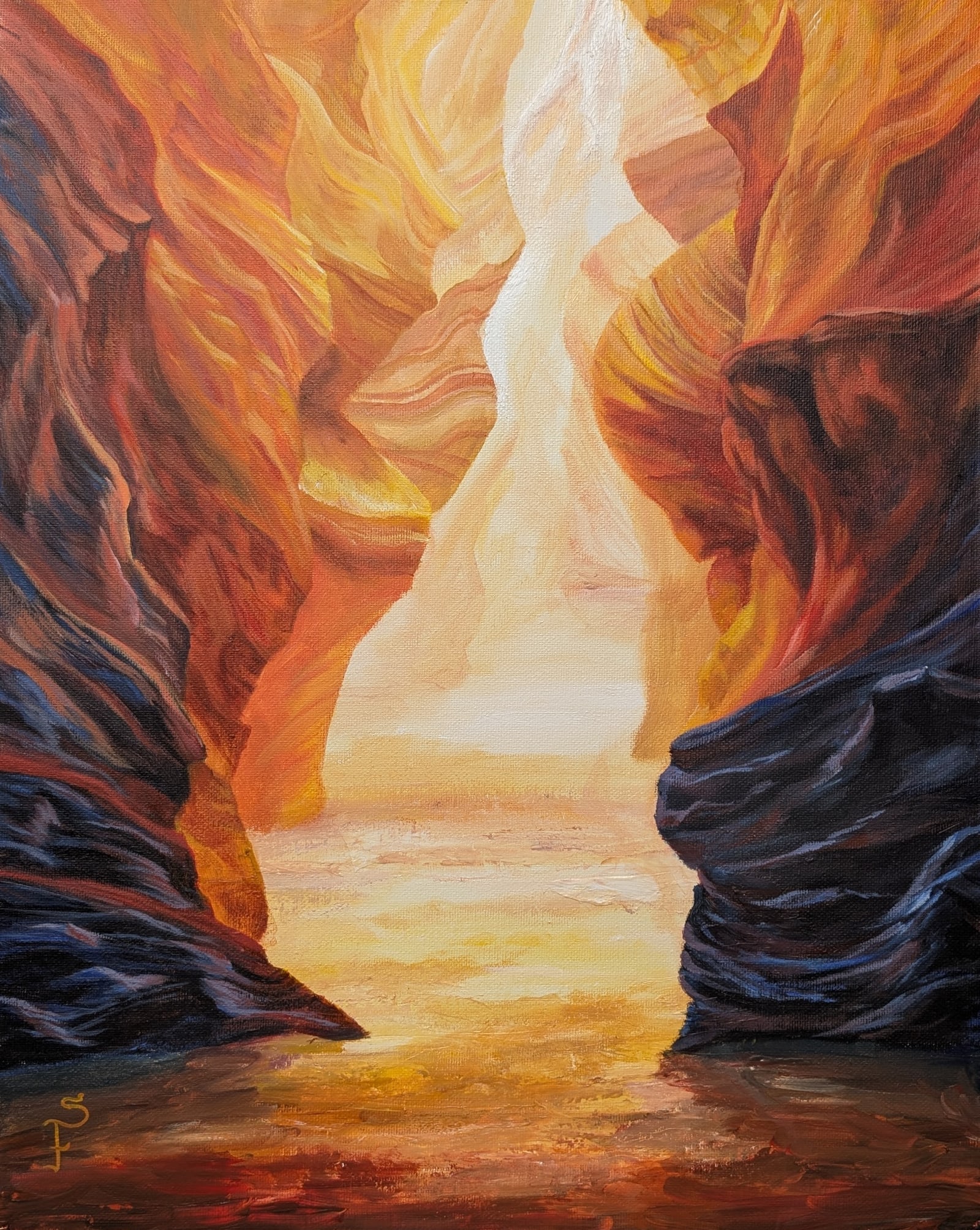 Acrylic on canvas: Antelope Canyon, Antelope Canyon, Arizona