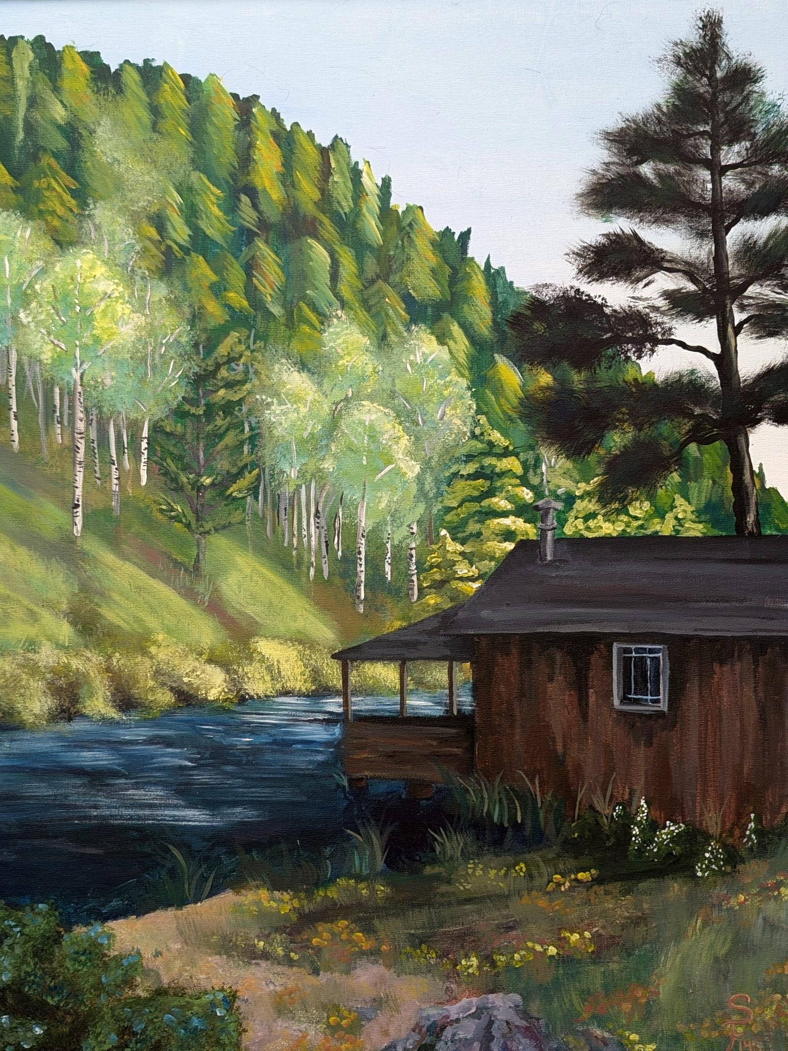 Acrylic on canvas: Forests by the River, Granby, Colorado