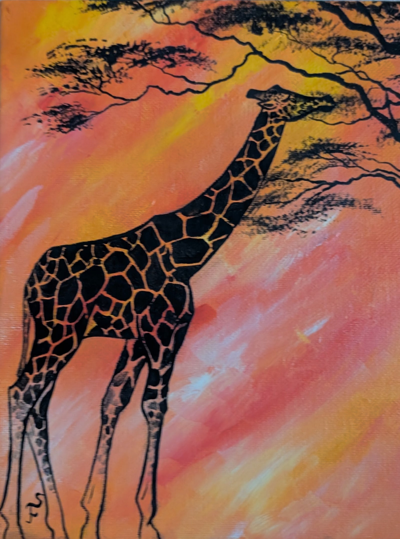 Acrylic on canvas: Giraffe, Kruger National Park, South Africa