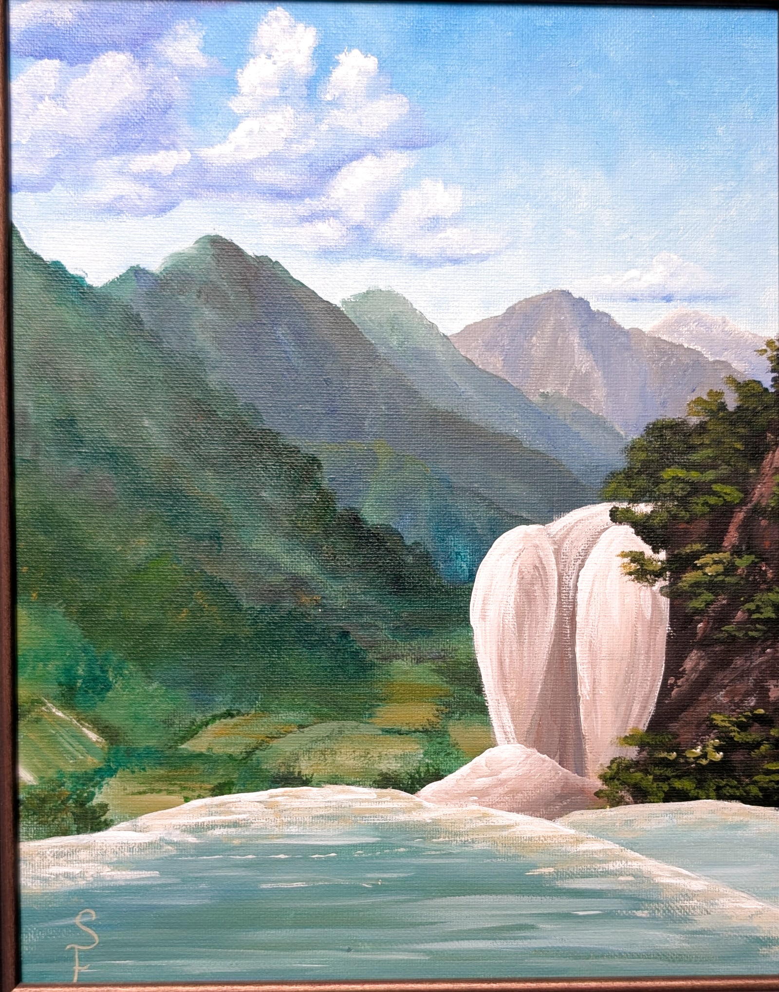 Acrylic on canvas: Marble Waterfalls, Southern Mexico