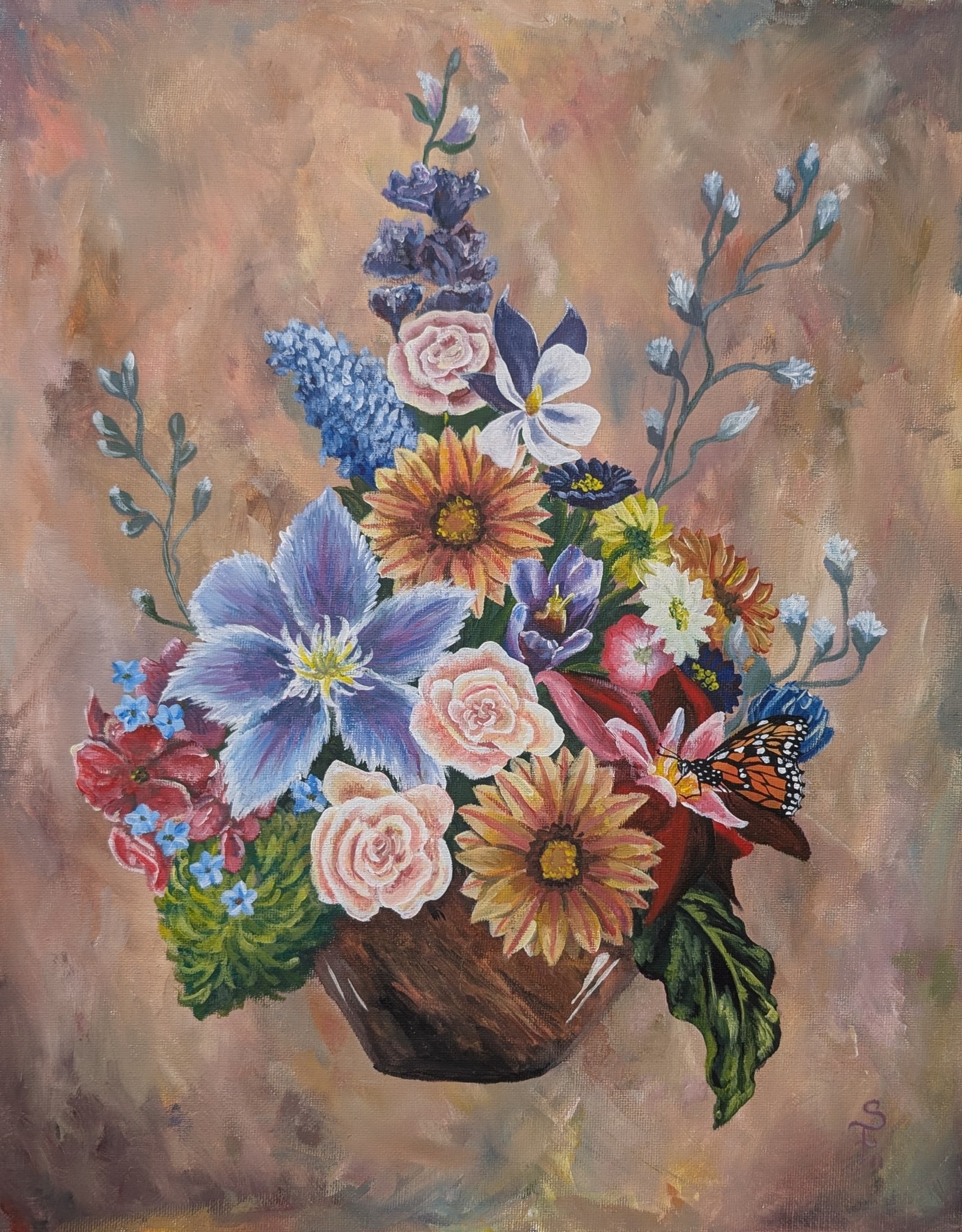 Acrylic on canvas: Mater's Flower Bouquet, Granby, Colorado