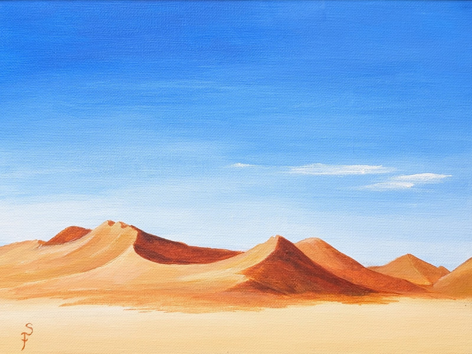 Acrylic on canvas: Sand Dunes in Namibia, Namib Desert, Namibia