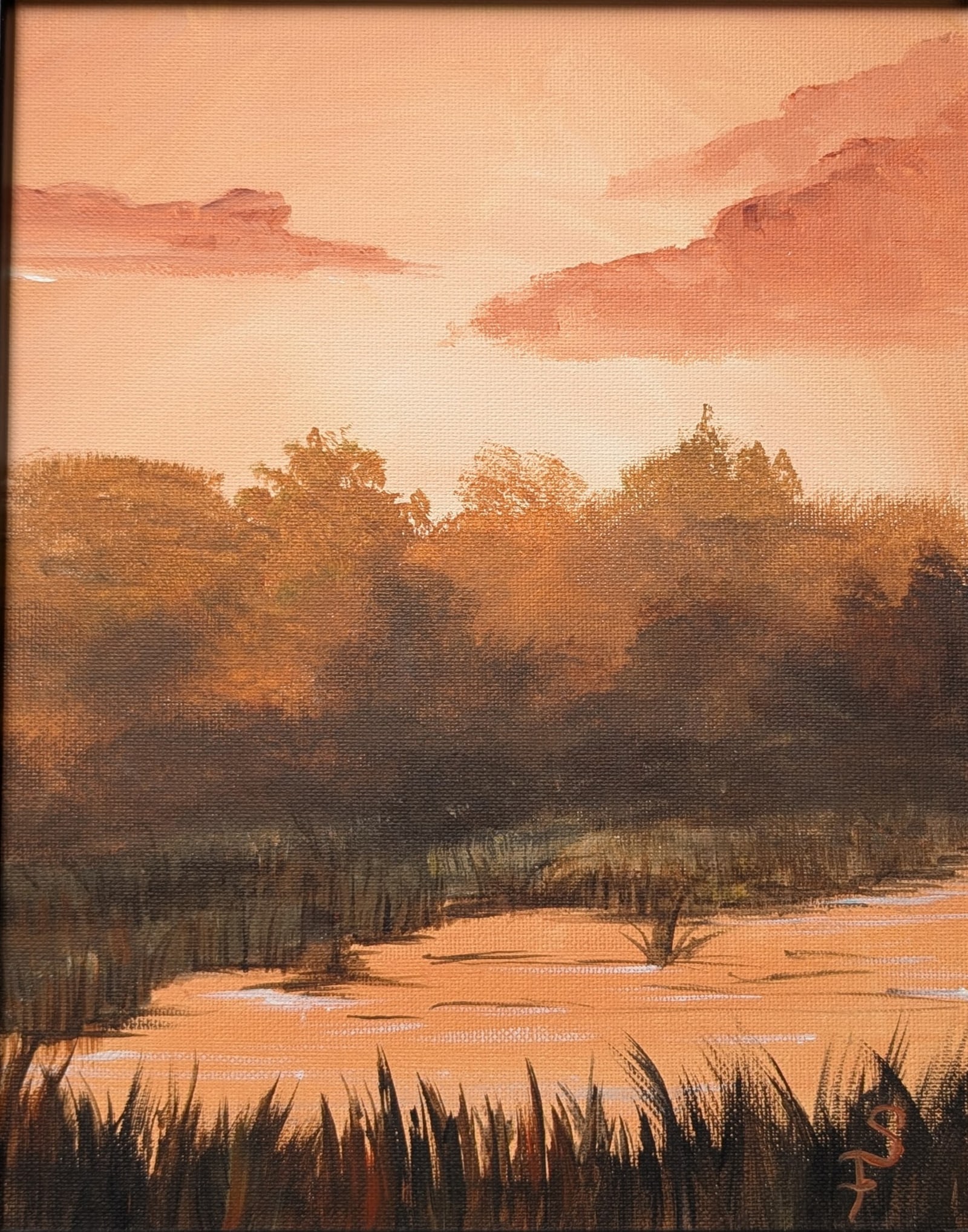 Acrylic on canvas: Sunset in Kruger, Kruger National Park, South Africa