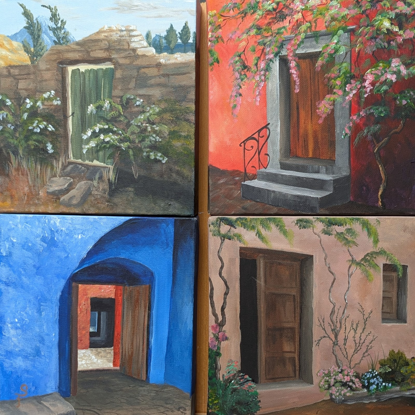 Acrylic on canvas: The 4 Doorways Set, Latin America