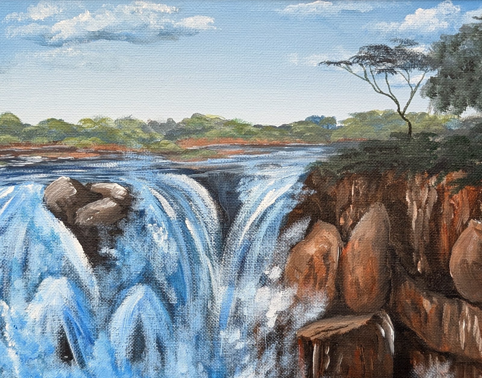 Acrylic on canvas: Victoria Falls, Victoria Falls, Zimbabwe