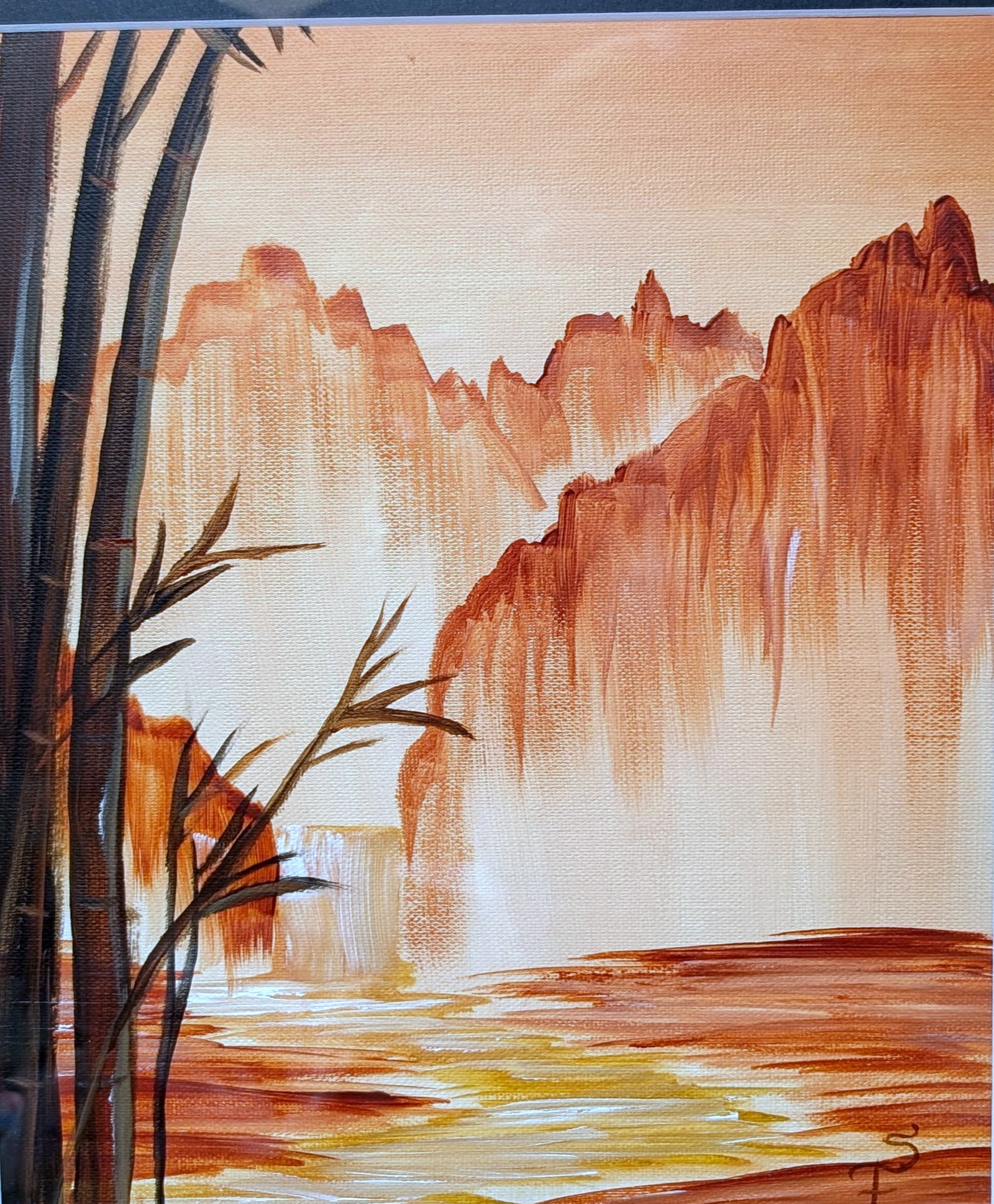 Acrylic on canvas: Vietnamese Orange Bamboo, Northern Vietnam