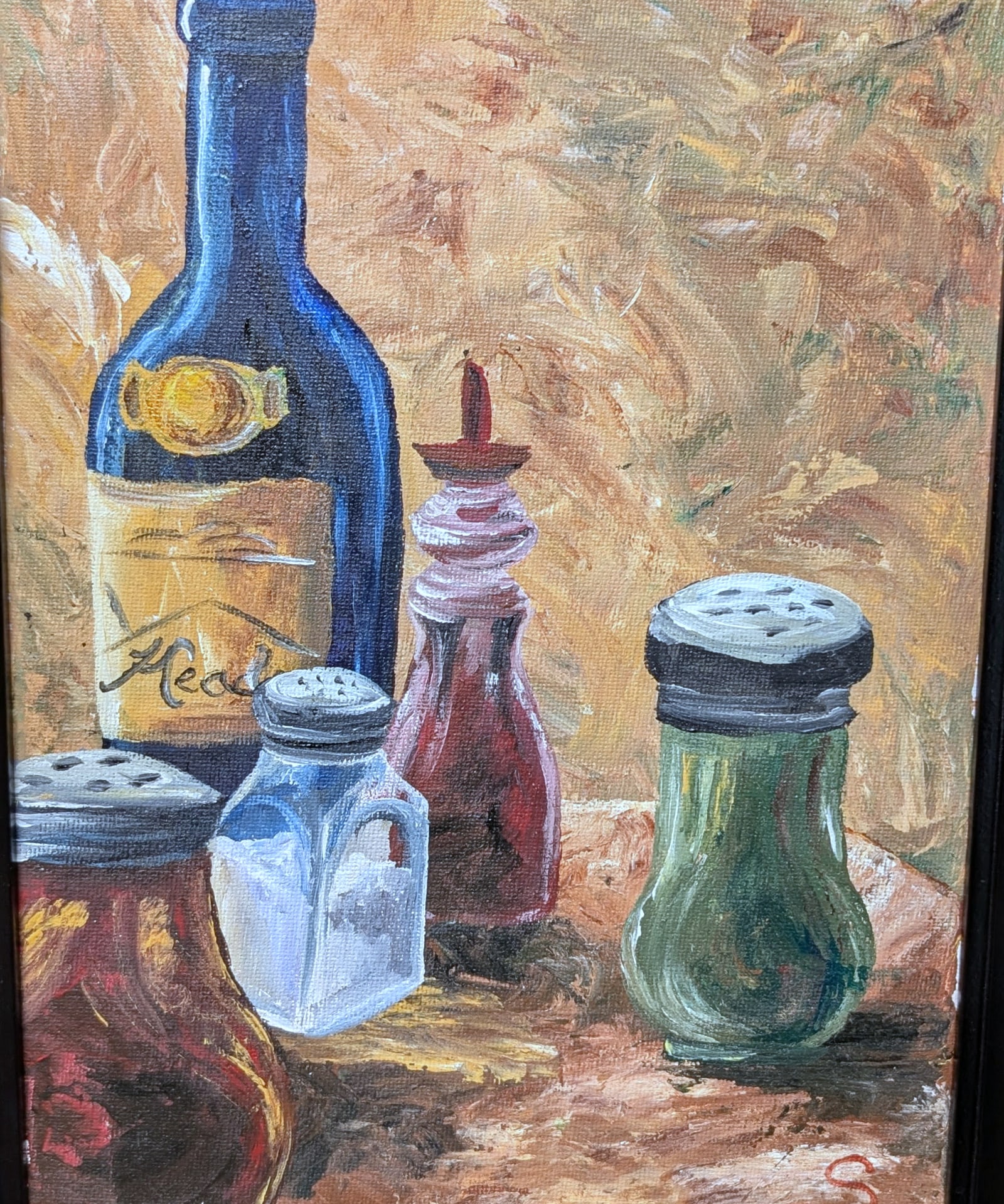 Palette-knife acrylic: Waiting for Pizza, Northern Peru